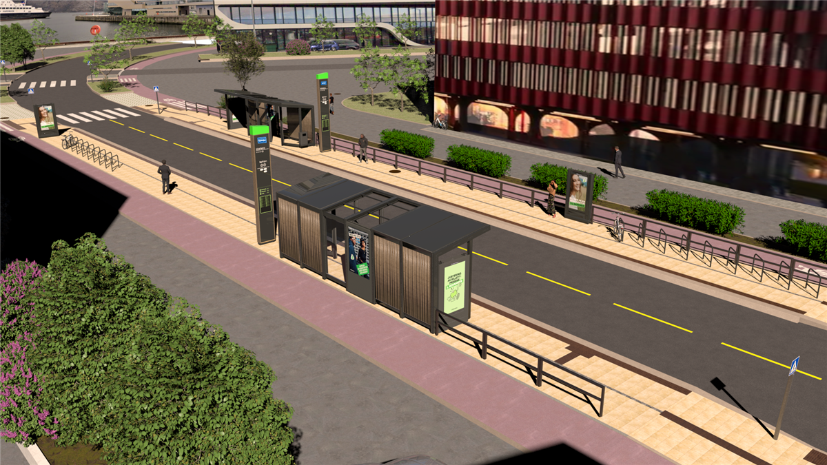 Illustrasjon av leskur på Bussveien - Klikk for stort bilde