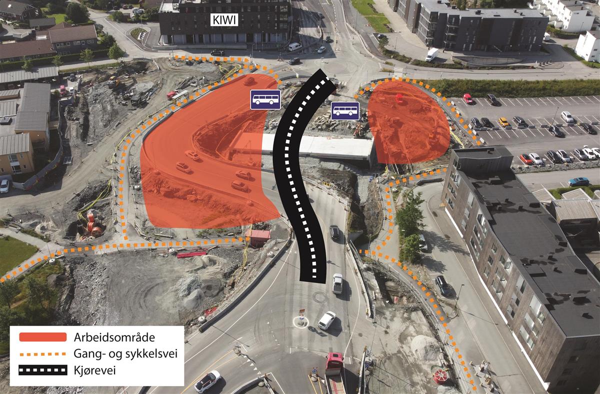 Oversiktsbilde av anleggsområde ved Austtunsletta - Klikk for stort bilde