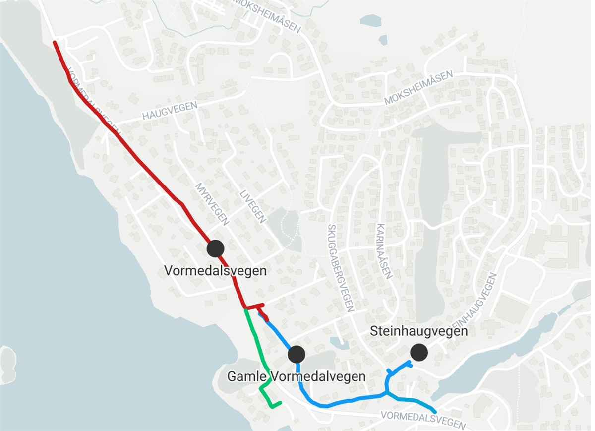 Kart som viser byggeprosjektet - Klikk for stort bilde