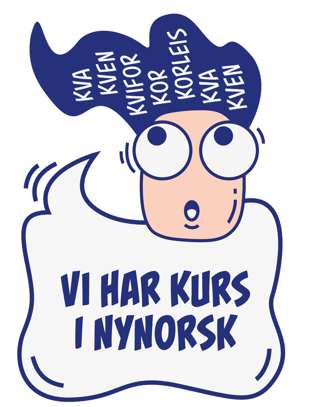 Vi har kurs i nynorsk. Grafikk - Klikk for stort bilde