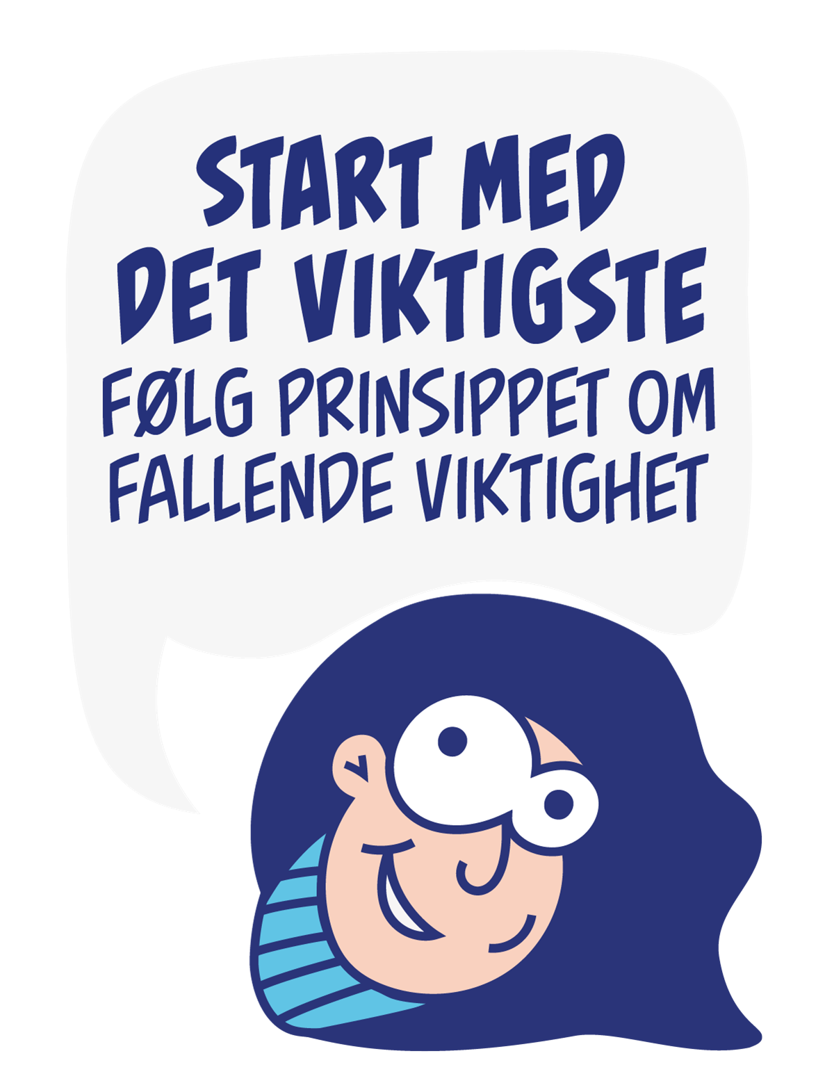Start med det vikitgste, følg prinippet om fallende viktighet. Grafikk - Klikk for stort bilde