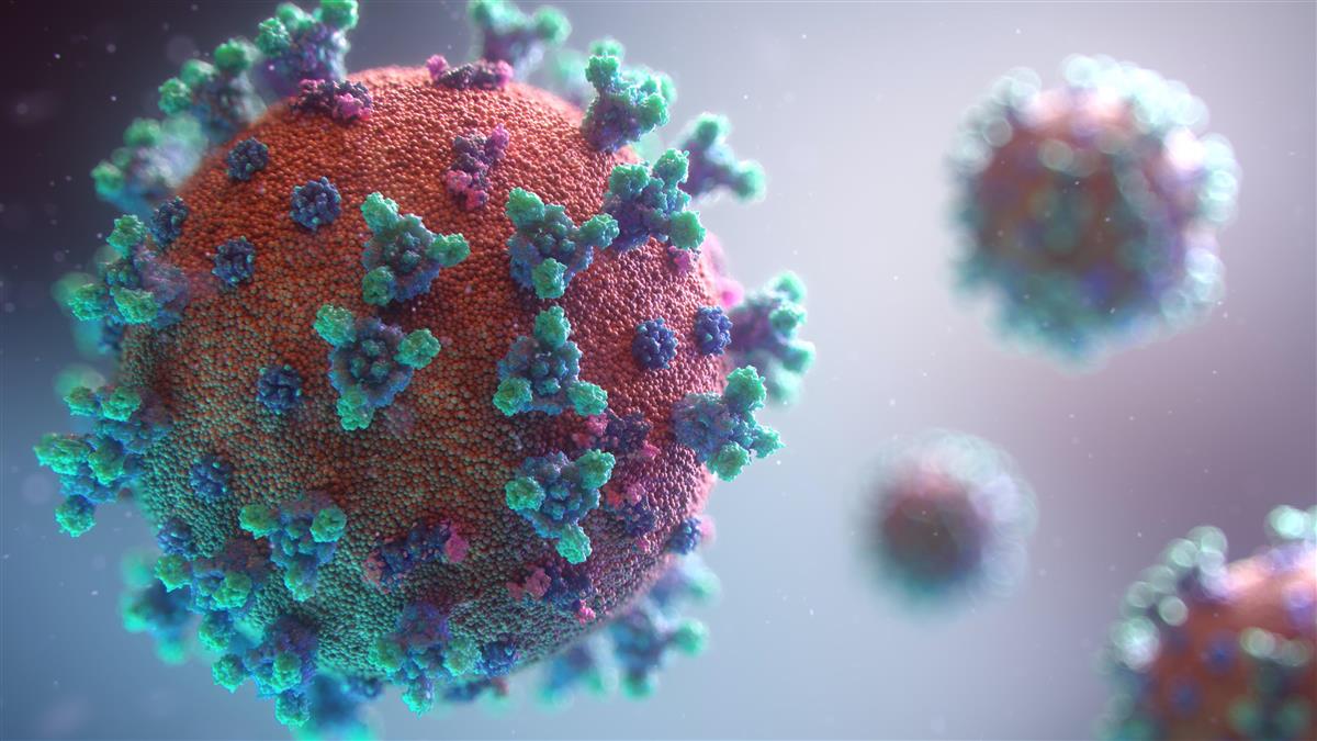 Animasjon av koronavirus - Klikk for stort bilde