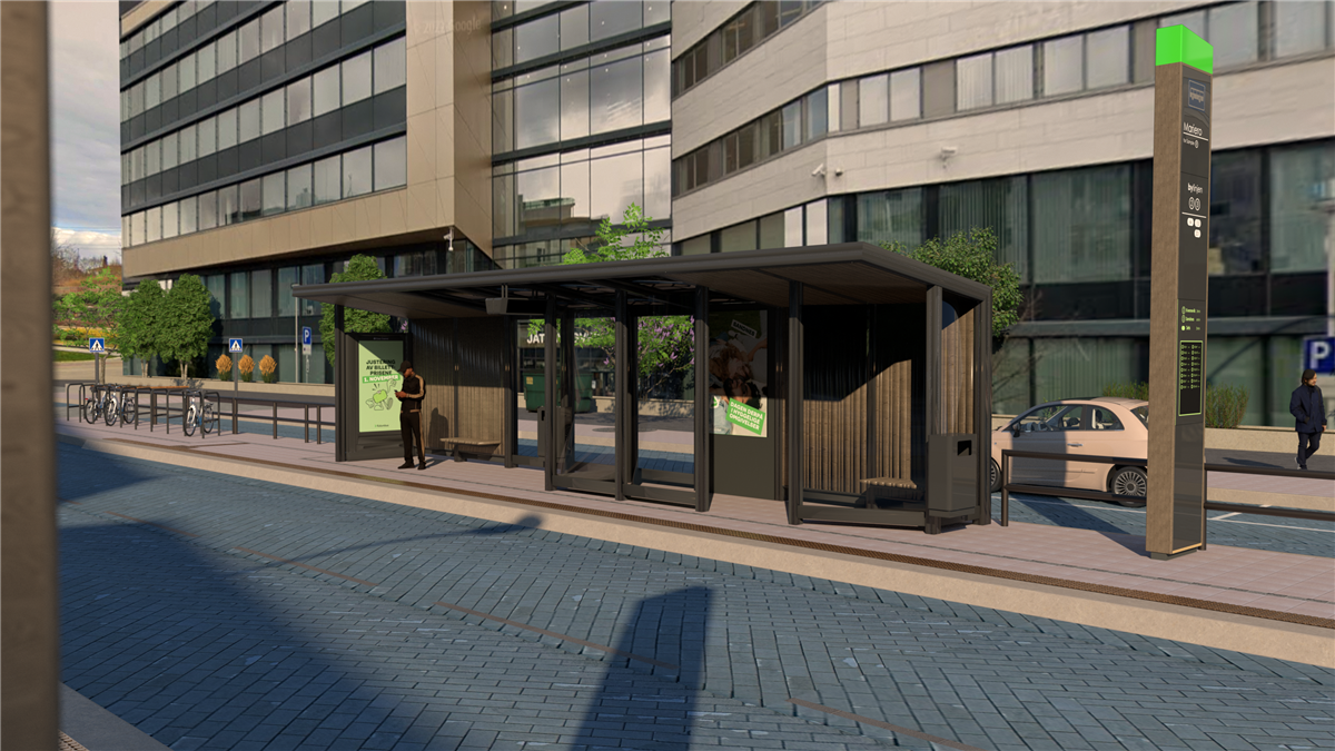 Illustrasjon av utforming av nye stasjonsområder. - Klikk for stort bilde